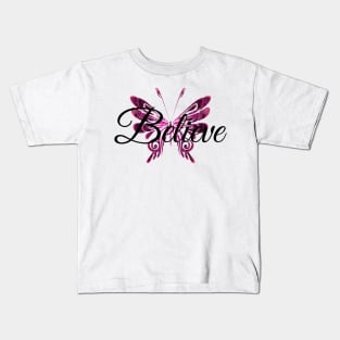 Believe Mandala Butterfly Kids T-Shirt